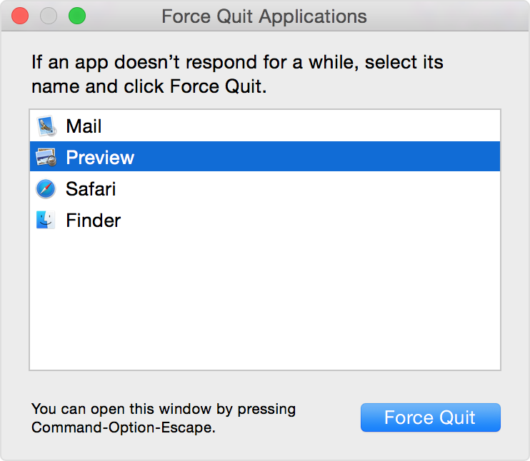 How do i force close an app on macbook